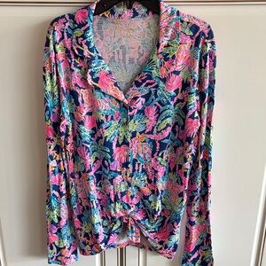 Lilly Pulitzer Colorful Floral Button Down Shirt